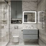 Тумба под раковину Art&Max TECHNO AM-Techno-900-2C-SO-LS935 90х50 подвесная цвет серый