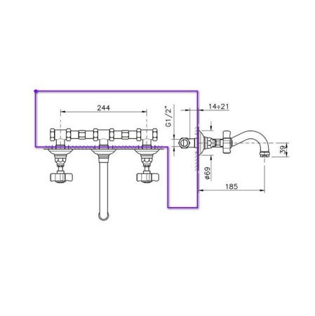 Встраиваемая часть для смесителя Nicolazzi Dames Anglaises C1477DX