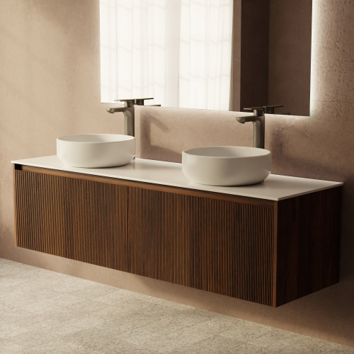 Тумба с раковиной ArtDecco Camilla (Камилла) ACM15W22D300 150x45x40 подвесная цвет черный орех - фото 5