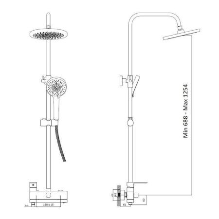Душевая стойка Haiba HB24590 настенная цвет хром