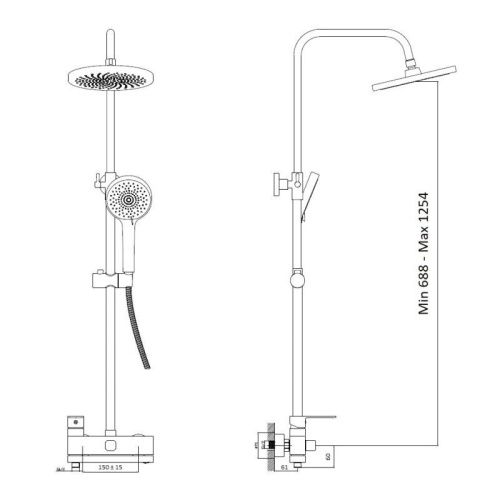 Душевая стойка Haiba HB24590 настенная цвет хром - фото 3