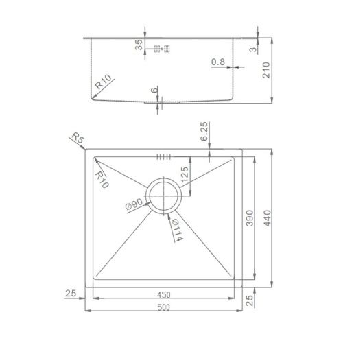 Кухонная мойка Raglo R703.5044.09 50х44 цвет графит поверхность матовая - фото 3
