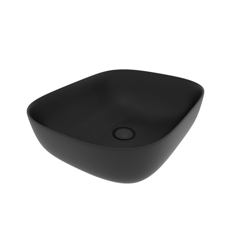 Раковина из сантехнического фарфора Teymi Solli T50392 49х40 накладная цвет черный без отверстий под смеситель