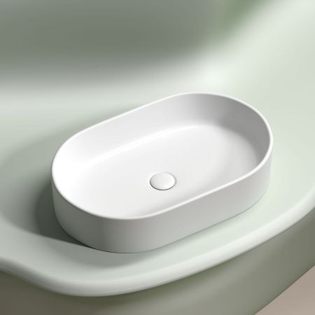 Раковина из сантехнического фарфора Ceramica Nova ELEMENT CN6048MW 60х40 накладная цвет белый без отверстий под смеситель