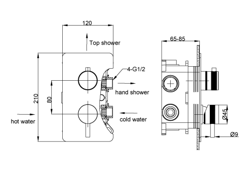 Смеситель для душа Boheme Cell 135-2-SGM встраиваемый графит глянцевый - фото 2