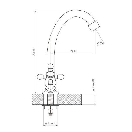 Смеситель для кухни Сантаком StOmega 3310-4 на мойку хром
