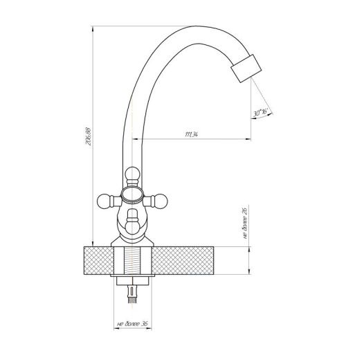 Смеситель для кухни Сантаком StOmega 3310-4 на мойку хром - фото 3