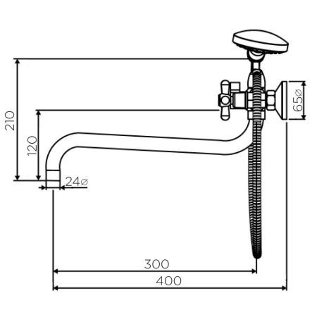 Смеситель для ванны и душа Dorff Vintage D6095000 настенный хром