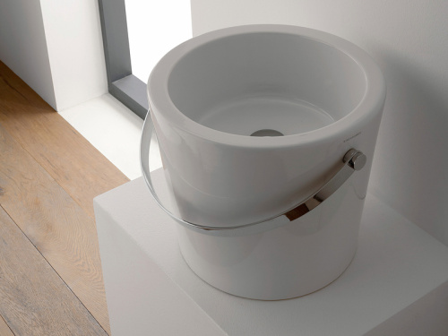 Раковина из санфаянса Scarabeo Bucket 8803CR 41х41 накладная цвет белый - фото 2