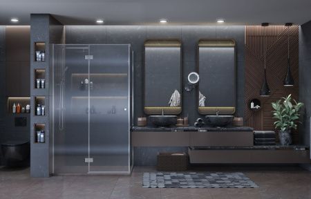 Душевой уголок Ambassador Diamond 12011107L 120х80 стекло прозрачное профиль хром без поддона