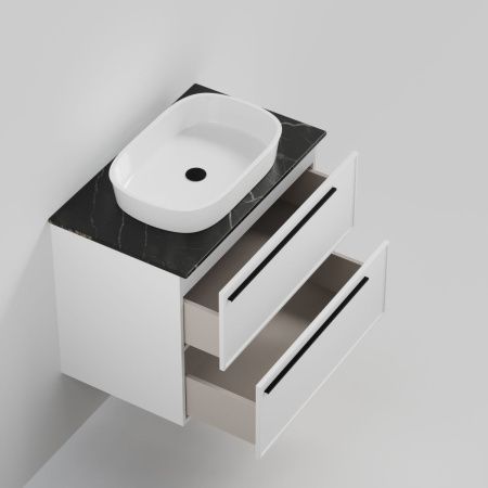 Тумба со столешницей La Fenice ELBA TWIN NFNC-01-ELB-B-80-2-3-GB 80х50 подвесная цвет белый