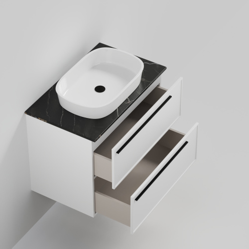 Тумба со столешницей La Fenice ELBA TWIN NFNC-01-ELB-B-80-2-3-GB 80х62х49 подвесная цвет белый - фото 2