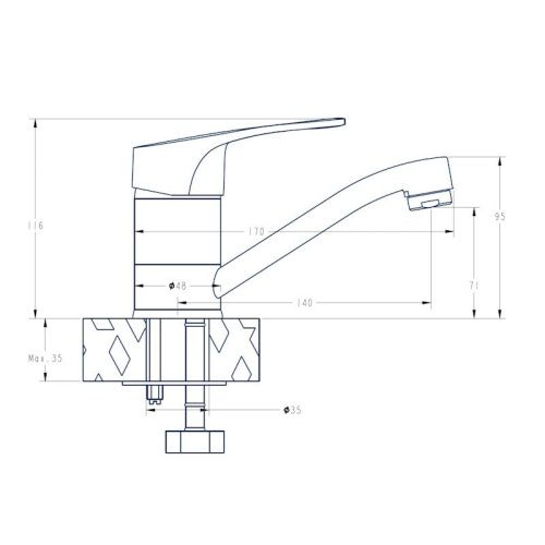 Смеситель для кухни Voda LY 15 на мойку хром - фото 3