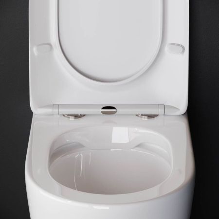 Унитаз приставной Ceramica Nova HIGHLIGHT CN1812 белый с сиденьем микролифт безободковый душевой смыв