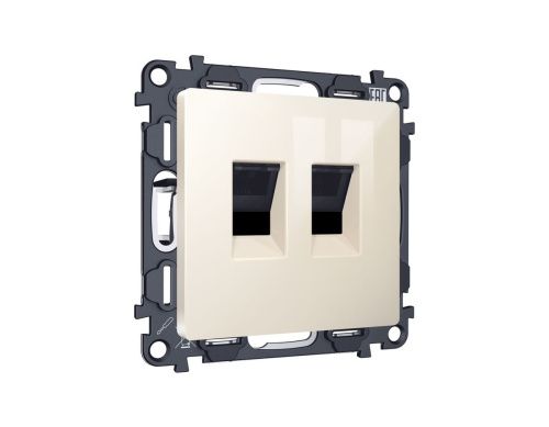 Комплект механизма компьютерной двойной розетки RJ-45 с автоматической защитной шторкой Ambrella Volt MA MA312110 - фото 3