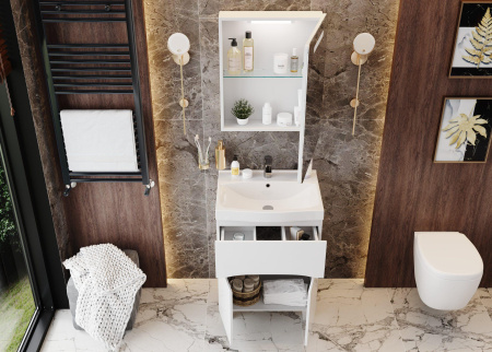 Зеркало-шкаф Onika Неаполь 206064 60х14х71 подвесной цвет белый