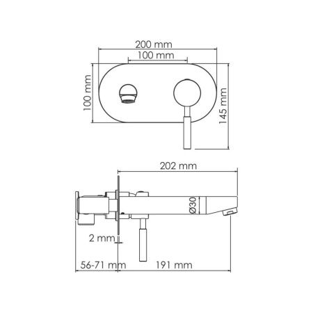 Смеситель для раковины Wasserkraft Main 4100 4130 встраиваемый в стену хром