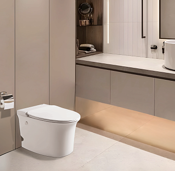 Унитаз приставной Cerutti SPA CT10200 белый с сиденьем микролифт безободковый импульсный смыв