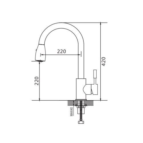 Смеситель для кухни Raffine F213T на мойку оружейная сталь - фото 3
