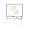 Душевая дверь Cezares ELENA ELENA-W-B-11-40+70-P-Cr-R 110х195 стекло рифленое профиль хром
