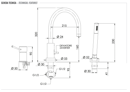 Смеситель Remer Minimal N07NO на борт ванны черный