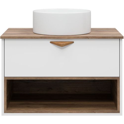 Тумба под раковину Brevita Bergen BER-07080-19-01-1Я 80х50 подвесная цвет белый - фото 3