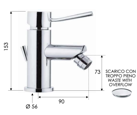 Смеситель Remer Minimal N20 на биде хром
