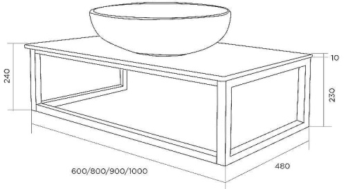 Столешница 1MarKa Grunge Loft Ц0000008735 80х48 накладная цвет бетон светлый - фото 3