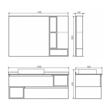 Тумба с раковиной Comforty Прага 00-00014834CF 120х50 подвесная цвет серый