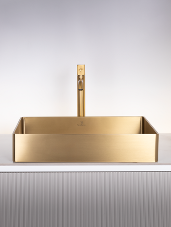 Раковина из нержавеющей стали AltroBagno Astro AltroBagnoAstro001017OrSp 50х40 накладная цвет золото