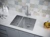 Кухонная мойка Paulmark GERBERG 59/2S UNI PM225944-BSR 35х40 цвет серый поверхность брашированная