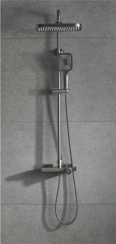 Душевая стойка Rose R1896T-6 настенная цвет пепельный с термостатом - фото 4