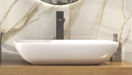 Раковина из сантехнического фаянса Velvex 78160 50х40 накладная цвет белый без отверстий под смеситель