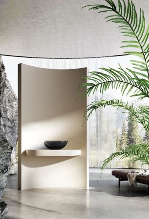 Раковина из полиэфирной смолы Abber KRISTALL AT2806Onyx 40х40 накладная цвет черный без отверстий под смеситель