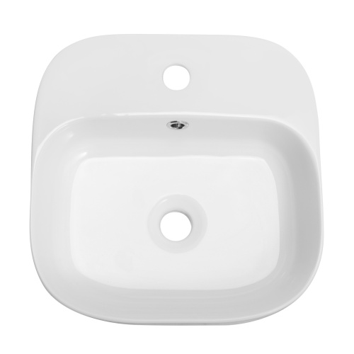 Раковина керамическая Cezares CZR-6615 40х39 накладная цвет белый 1 отверстие под смеситель - фото 3