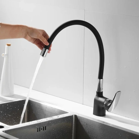 Смеситель для кухни Shevanik S443-3 на мойку черный