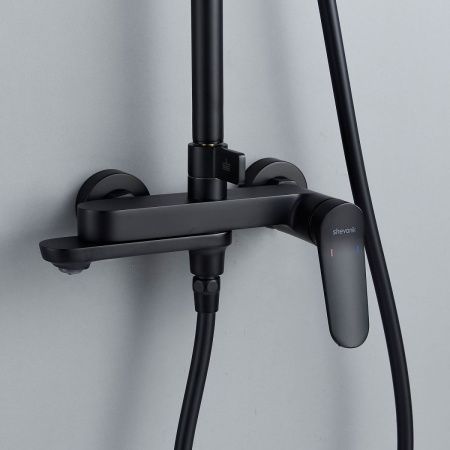 Душевая стойка Shevanik S4336H настенная цвет черный