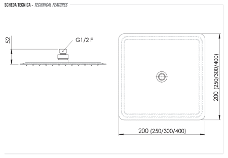 Верхний душ Remer 357UFD25X хром