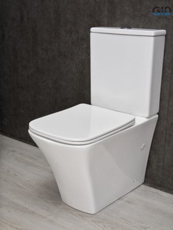 Унитаз напольный с бачком Gid Cuadrado Tn2184 (62251Y) белый с сиденьем микролифт безободковый