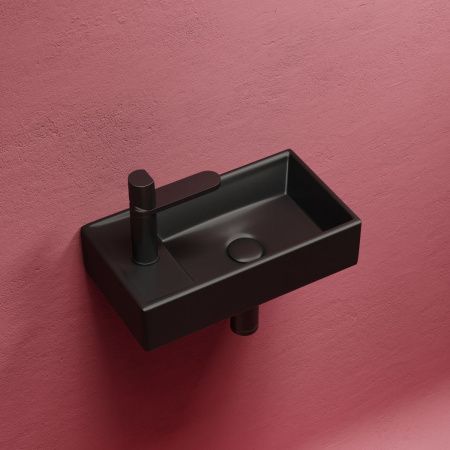 Раковина из сантехнического фарфора Ceramica Nova ELEMENT CN6051RMB 40х20 подвесная цвет черный 1 отверстие под смеситель