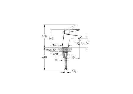 Смеситель Vitra Solid S A42440EXP на раковину хром