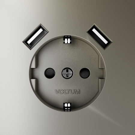 Розетка с USB, А+А VOLTUM S70 VLS040404