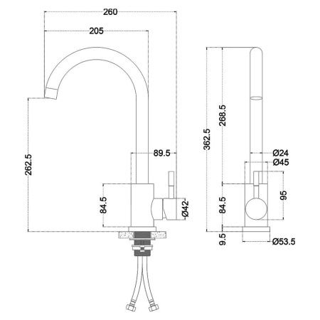 Смеситель для кухни Melana Tondo 610103 на мойку