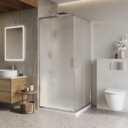Душевой уголок BelBagno LUCE LUCE-A-2-90-P-Cr стекло рифленое 6 мм