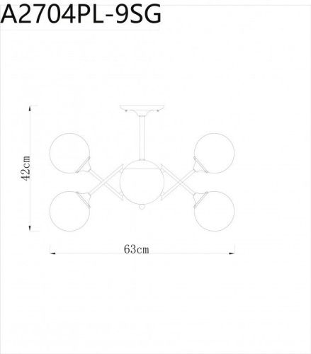 Люстра на штанге Arte Lamp FOBOS A2704PL-9SG - фото 4