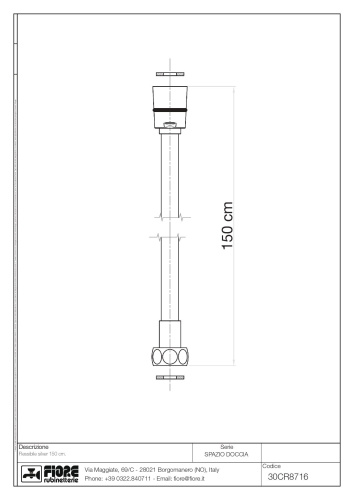 Душевой шланг Fiore Shower 30CR8716 цвет хром - фото 2 Душевой шланг Fiore Shower 30CR8716 цвет хром - фото 2