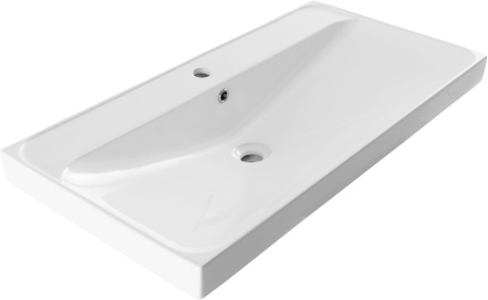 Раковина керамическая Aquanet Flash 00333269 92х47 полувстраиваемая цвет белый 1 отверстие под смеситель