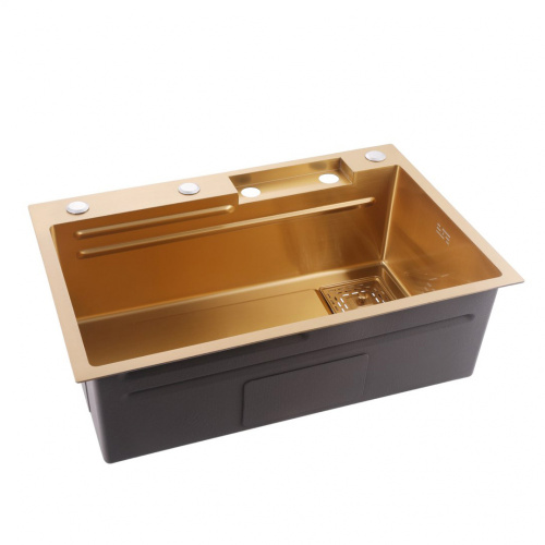 Мойка кухонная ABBER Wasser Kreis AF2194GAF2194G 68x46 цвет золото - фото 3