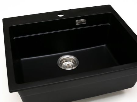 Кухонная мойка Grandex Aqua 500504 60х50 цвет черный поверхность матовая