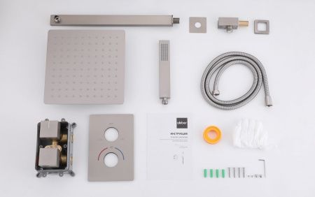 Душевая система Abber AF8251SP встраиваемая в стену цвет серый с термостатом